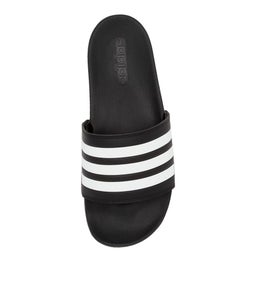 ADILETTE COMFORT W BLACK WHITE STRIPE SMOOTH