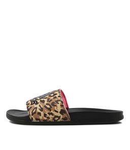 ADILETTE COMFORT W BLACK BLACK ANIMAL SMOOTH
