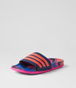 ADILETTE COMFORT W INDIGO SOLAR RED BLUE SMOOTH