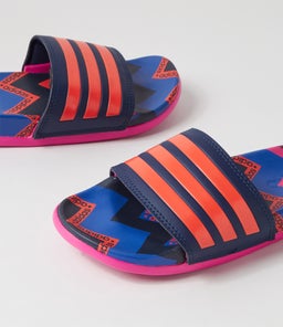 ADILETTE COMFORT W INDIGO SOLAR RED BLUE SMOOTH