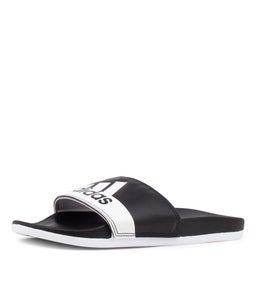 ADILETTE COMFORT BLACK WHITE WHITE SMOOTH