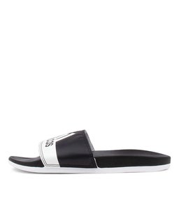 ADILETTE COMFORT BLACK WHITE WHITE SMOOTH
