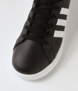 GRAND COURT 2.0 K JNR AD BLACK WHITE BLACK SMOOTH LEATHER