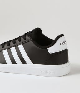 GRAND COURT 2.0 K JNR AD BLACK WHITE BLACK SMOOTH LEATHER