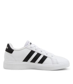 GRAND COURT 2.0 K JNR AD WHITE BLACK WHITE SMOOTH LEATHER
