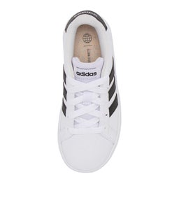 GRAND COURT 2.0 K JNR AD WHITE BLACK WHITE SMOOTH LEATHER