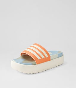 ADILETTE PLATFORM W AD WHITE WHITE SEMI CORAL SMOOTH