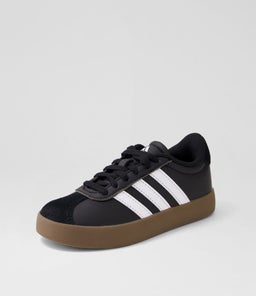 VL COURT 3.0 JNR AD BLACK WHITE GUM SUEDE