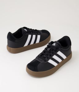 VL COURT 3.0 JNR AD BLACK WHITE GUM SUEDE