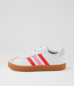 VL COURT 3.0 JNR AD WHITE BRIGHT RED BLISS PINK SMOOTH SUEDE