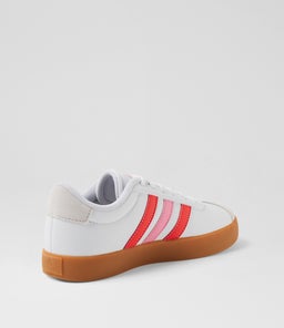 VL COURT 3.0 JNR AD WHITE BRIGHT RED BLISS PINK SMOOTH SUEDE