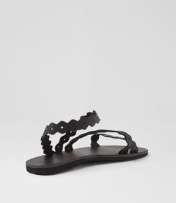 IKARIA SANDAL AF BLACK LEATHER