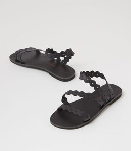IKARIA SANDAL AF BLACK LEATHER