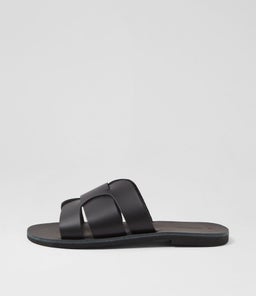 ISMENE SANDAL AF BLACK LEATHER