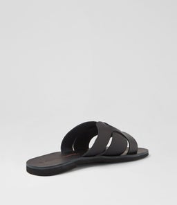 ISMENE SANDAL AF BLACK LEATHER