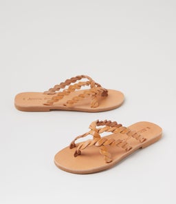 ARESTEA SANDAL AF TAN LEATHER