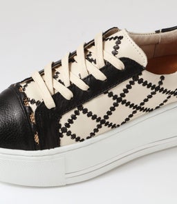 FRANKIE AL BLACK CREAM LEATHER