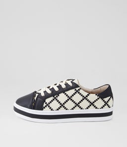 PLEAT AL BLACK CREAM LEATHER