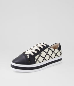 PLEAT AL BLACK CREAM LEATHER