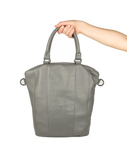 SOME SECRET PLACE BAG GREY LEATHER