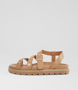 CHUNKY STUD SANDAL B2 CAMEL LEATHER