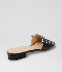 PYRAMID STUD SLIDE B2 BLACK LEATHER