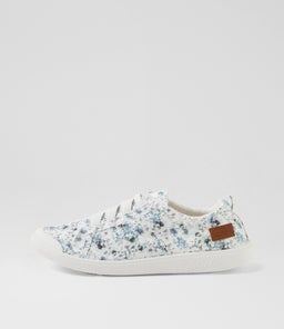 VEX BW WHITE BLUE FLORAL CANVAS