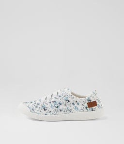 VEX BW WHITE BLUE FLORAL CANVAS