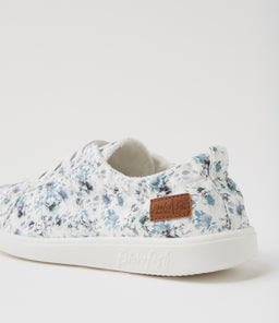 VEX BW WHITE BLUE FLORAL CANVAS