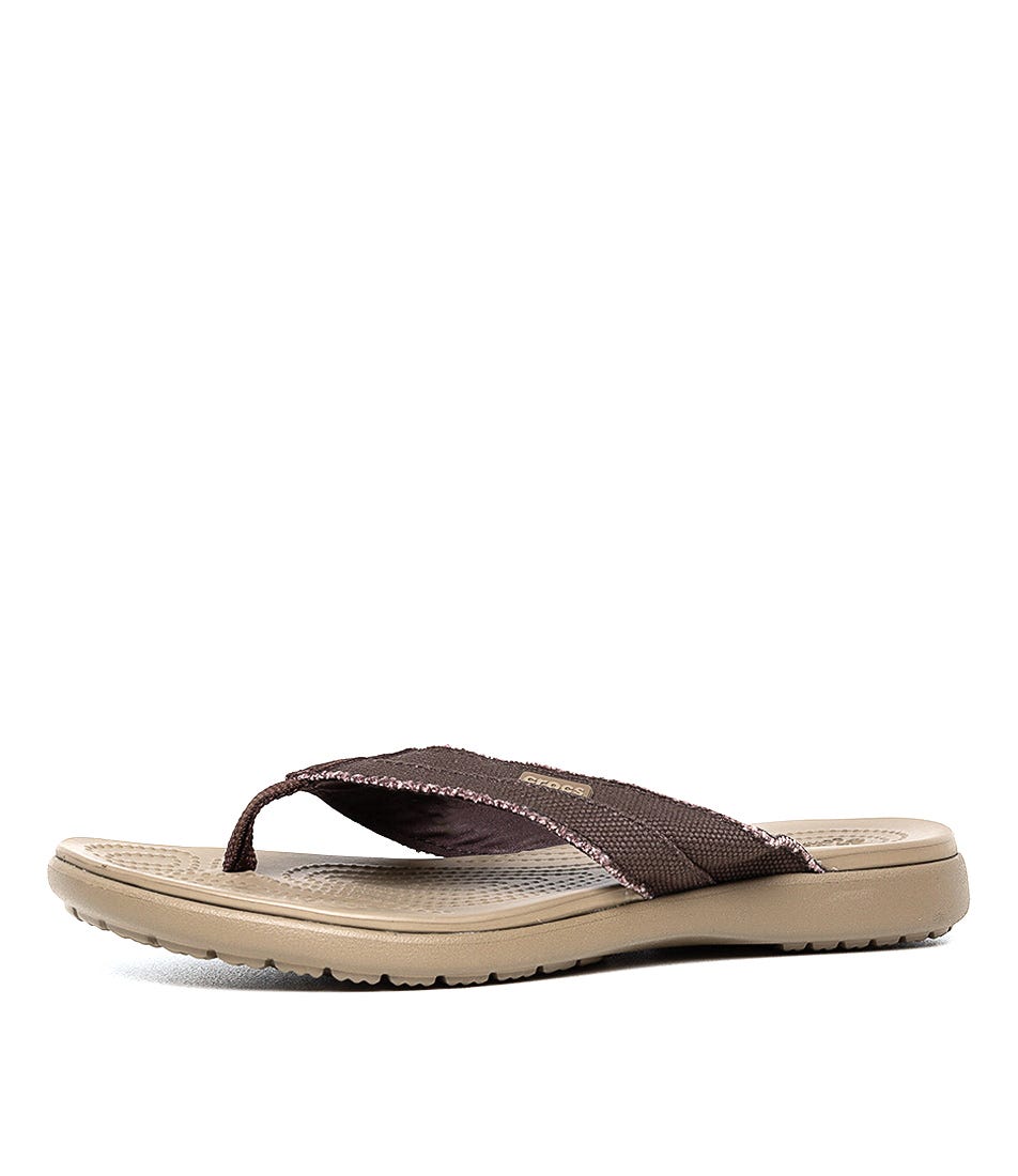 Santa Cruz Canvas Flip Espresso Khaki Canvas by Crocs Shop Online at Styletread NZ