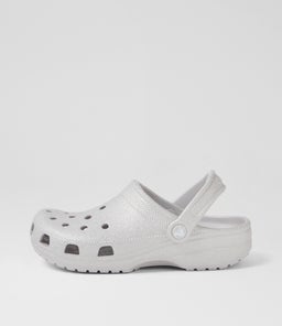 205942 CLASSIC GLITTER CLOG CC SILVER GLITTER CROSLITE