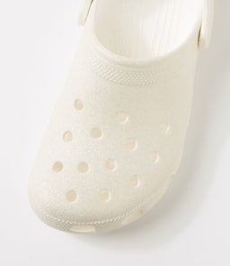 205942 CLASSIC GLITTER CLOG CC WHITE CROSLITE