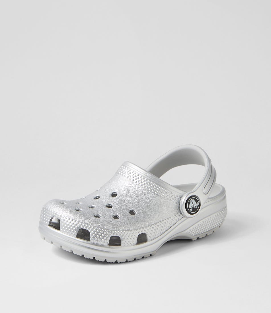 Metallic shop silver crocs