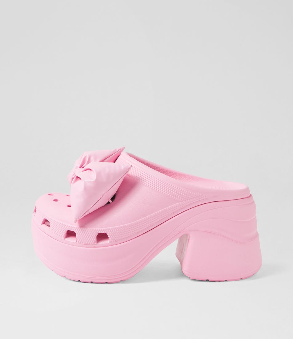 Pink high heel crocs hotsell