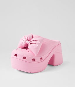 210050 PUFF BOW SIREN CLOG CC PINK TWEED CROSLITE