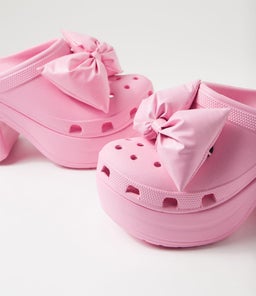 210050 PUFF BOW SIREN CLOG CC PINK TWEED CROSLITE