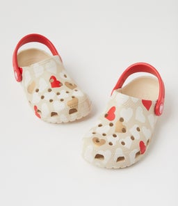 HEART PRINT CLOG TOT CC SANDSTONE MULTI CROSLITE