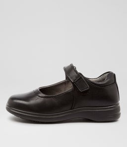 GIGI JNR HALF CF BLACK LEATHER