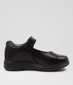 GIGI JNR HALF CF BLACK LEATHER
