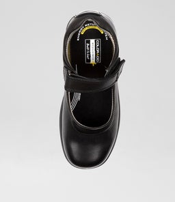 GIGI JNR HALF CF BLACK LEATHER