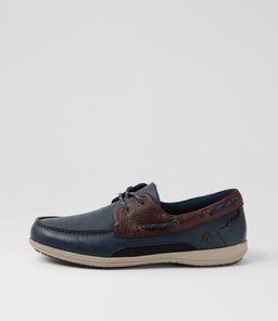 ASKIT CF NAVY BROWN TUMBLE LEATHER