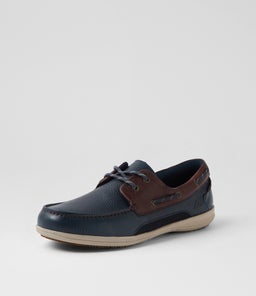 ASKIT CF NAVY BROWN TUMBLE LEATHER