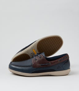ASKIT CF NAVY BROWN TUMBLE LEATHER