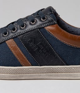 FOULE CF NAVY LEATHER CANVAS