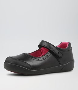 KAYLEY JNR E LOL CF BLACK LEATHER