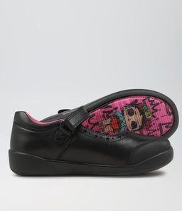 KAYLEY JNR E LOL CF BLACK LEATHER