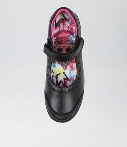 KAYLEY JNR E LOL CF BLACK LEATHER