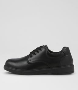 EARTH JNR E LACE CF BLACK LEATHER