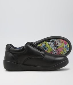 KENNY JNR ADJ E SB CF BLACK LEATHER