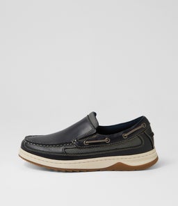 GULLY CF NAVY PULL UP LEATHER